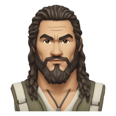realistic jason momoa wearing vest sticker