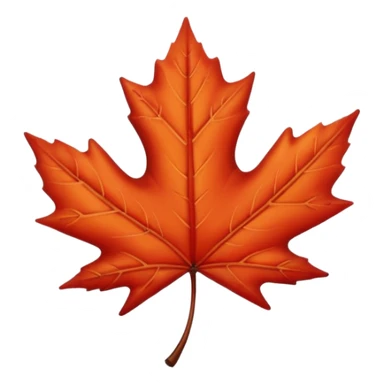 emoji, feuille d'érable couleur vermeille, deux yeux ronds noirs brillants sticker