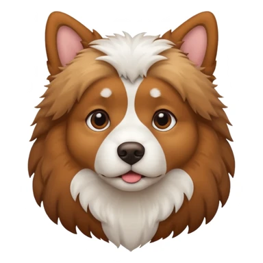 fluffy dog looking ahead sticker