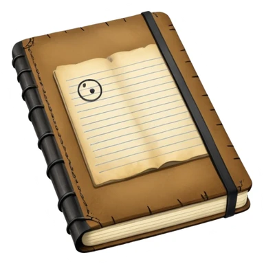 A heavily used field notebook sticker