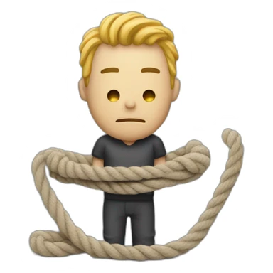 create a man with a rope sad sticker