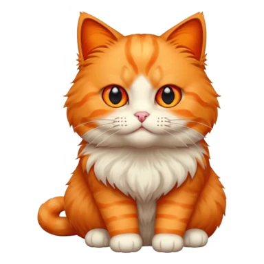 orange puffy cat with red eyes sticker