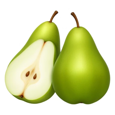 Green pear cut in half front sticker
