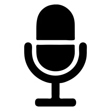 A microphone in a black filled icon style, with a windscreen. sticker