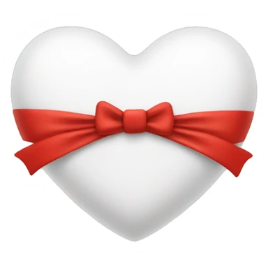 white heart with red bow around it sticker