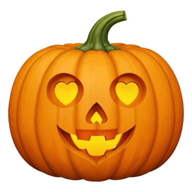 Pumpkin with a heart shape sticker