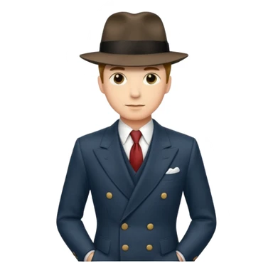 A person wearing a 1940s suit sticker