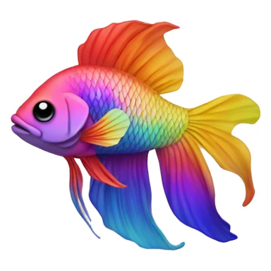 Sunset gradient beta fish rainbow sticker