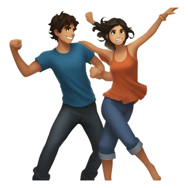 Percy Jackson and Annabeth Chase dancing  sticker