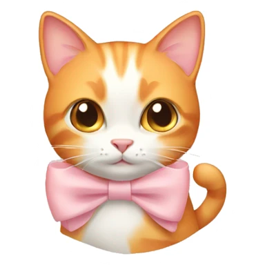 Light orange cat with a light pink bow sticker