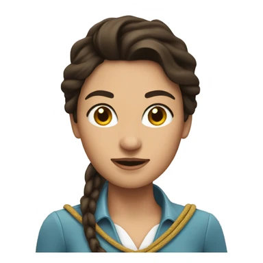 brunette lady with lasso sticker