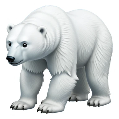 cinematic-polar-bear-realistic-full-body-standing-emoji,-massive-snowy-white-frame-lumbering-across-the-icy-tundra,-powerful-paws-pressing-into-the-frozen-ground,-head-tilted-dramatically,-thick-fur-dusted-with-ice-crystals,-simplified-yet-realistic-focused-features,-highly-detailed,-glowing-with-an-almost-sarcastic-glow

 sticker