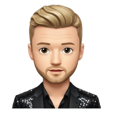 Justin Timberlake from 'N Sync with dark blonde hair, black sequin outfit sticker