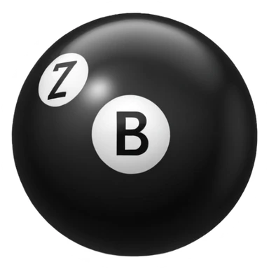 Black pull Ball with MB written on it sticker