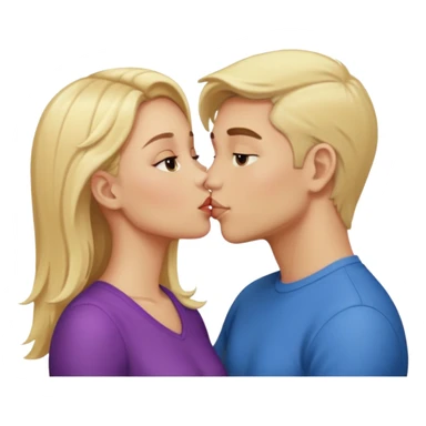 blonde girl and gay guy kissing sticker