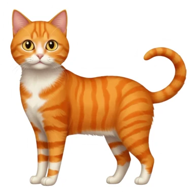full body orange domestic shorthair slim cat with yellow/orange eyes  sticker