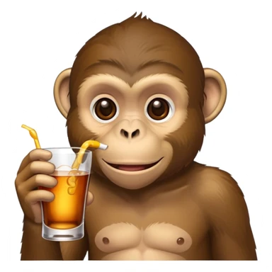 monkey drinking alcohol ￼ sticker