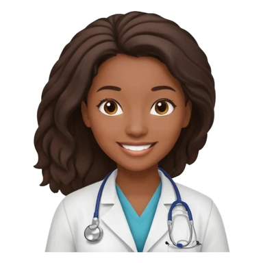 black female doctor and white technician no white coat on technician sticker