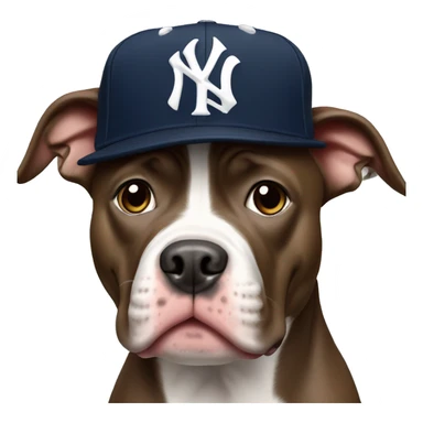 Pitbull wearing New York Yankees hat sticker