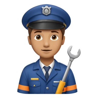 Engineer with wrench,Train Crew. sticker