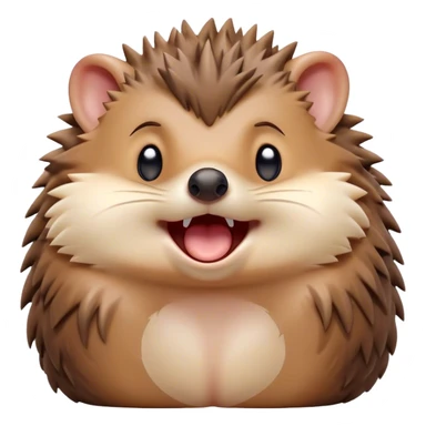 Cinematic Cute Yawning Hedgehog Portrait Emoji, Head tilted slightly with a dramatic, wide-open yawn, showcasing a soft, downy brown Fur with tiny, droopy ears and eyes barely open in drowsy contentment, Simplified yet irresistibly adorable features, highly detailed, glowing with a soft, cozy glow, high shine, relaxed yet expressive, stylized with a touch of natural whimsy, bright and endearing, soft glowing outline, capturing the essence of a sleepy yet affectionate hedgehog, so drowsy it feels like it could curl up out of the screen for a nap! sticker