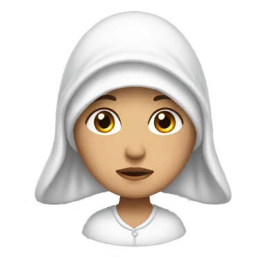 White bonnet with wings sad woman sticker