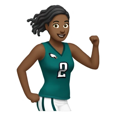 Woman eagles fan spinning tracks  sticker