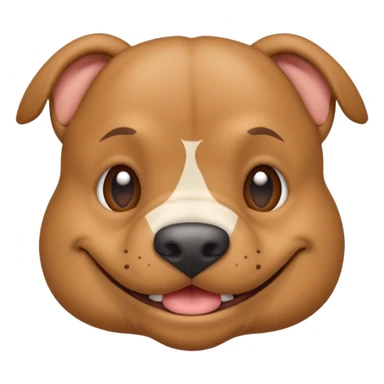 light brown pocket bully facing forwards, head and shoulders. smiling sticker