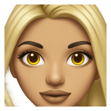 hyper realistic kim kardashian face yellow skin colour sticker
