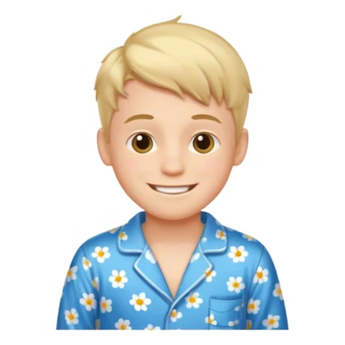 create emoji of a boy getting up in the morning in the bed sticker
