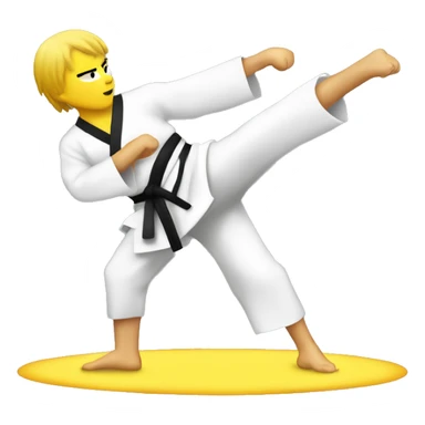 karate kick, yellow skin sticker