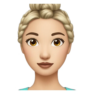 kazakh woman with double bun hair and eye liner sticker