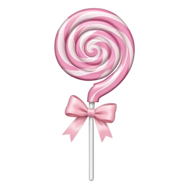 Light pink lollipop with white swirls and a light pink bow on the stick  sticker