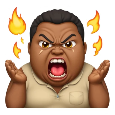 gum tsion emoji very not nice rude shouting ragebaiter fat ugly fat  black sticker