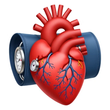 blood pressure cuff squeezing heart sticker