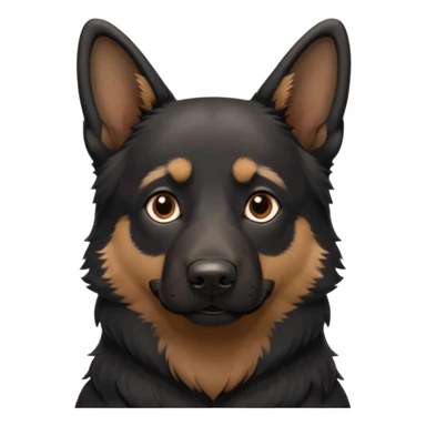 mostly black german shepherd wanting belly rub sticker