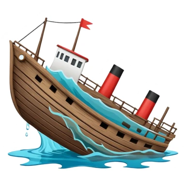 sinking ship  half underwater in figma colours sticker