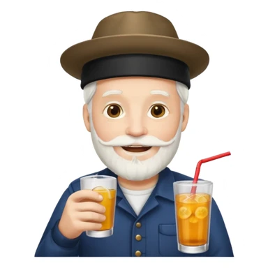 Drink holders with hat white hair white bearded  sticker