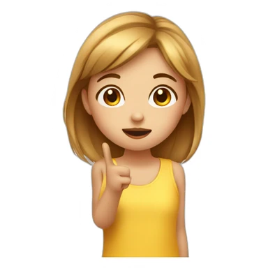Girl giving flying kiss with hand sticker