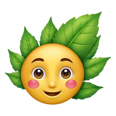 Leaf winking with gloss shine sticker