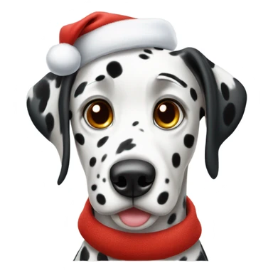Dalmatian wearing Santa hat sticker