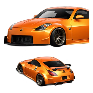 350z drift tuning orange sticker