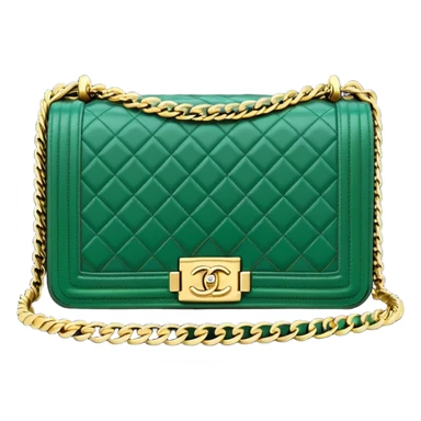 chanel le boy dark green color bag sticker