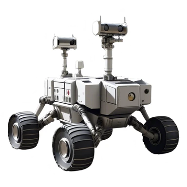 Cinematic Realistic Moon Rover – A rugged, high-tech vehicle traversing the Moon’s dusty surface. Its thick wheels leave tracks in the fine lunar regolith, with Earth hanging in the distant sky. Every mechanical detail of the rover is meticulously rendered, emphasizing its role in human exploration. sticker