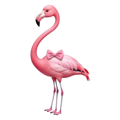 Full body Flamingo wearing a pink bow tie  sticker