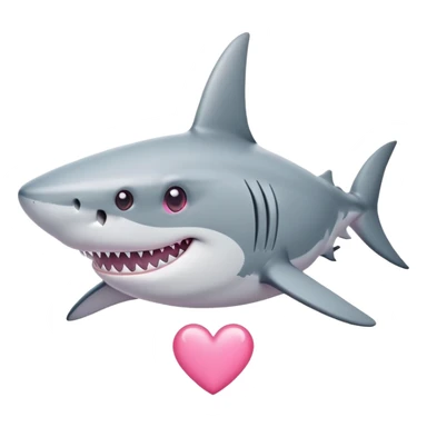 A shark with pink heart eyes  sticker