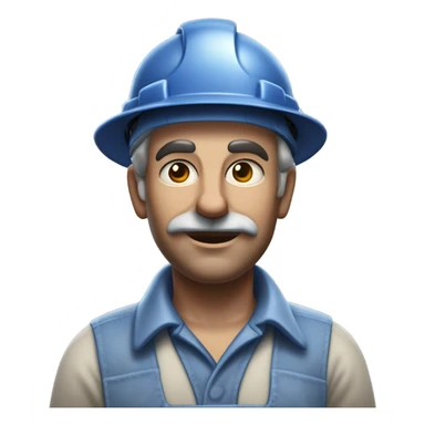 photorealistic blue collar worker 1950s sticker