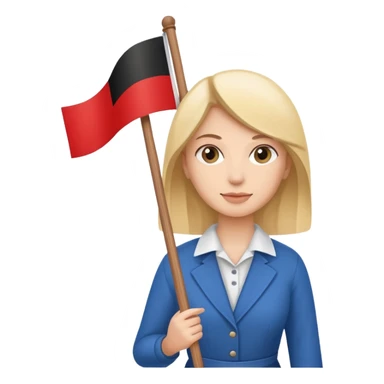 flat Flag holder woman sticker