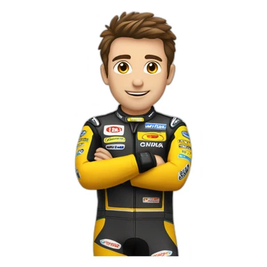 homem com roupa de piloto de moto gp sticker