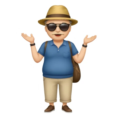 Excited pursed lip full body man emoji with an enormous waist twice the size of the rest of their body sticker